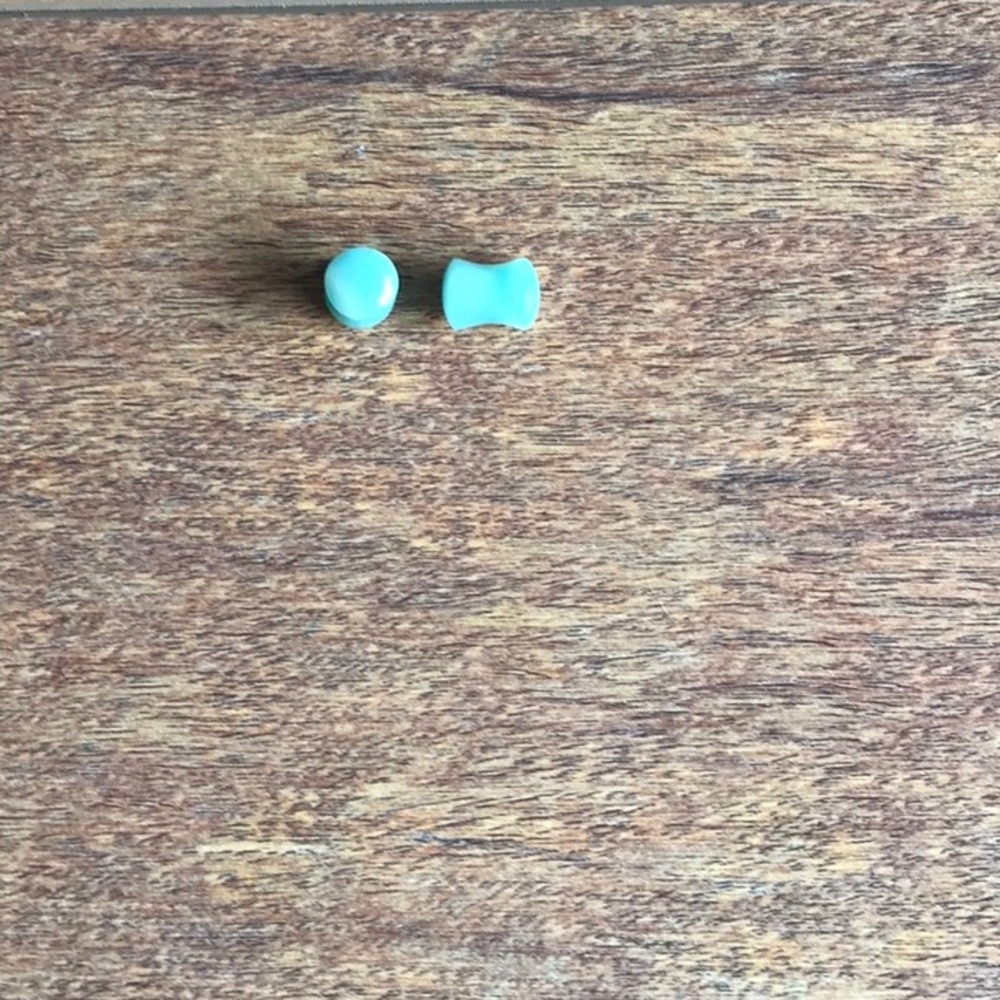 Amazonite Stone Plug Earrings - image 1